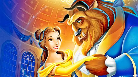 Download Close-Up Of Belle And Beast Wallpaper | Wallpapers.com