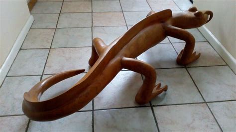 Wooden Hand Carved Large Lizard 58inch L In Gosport Hampshire Gumtree