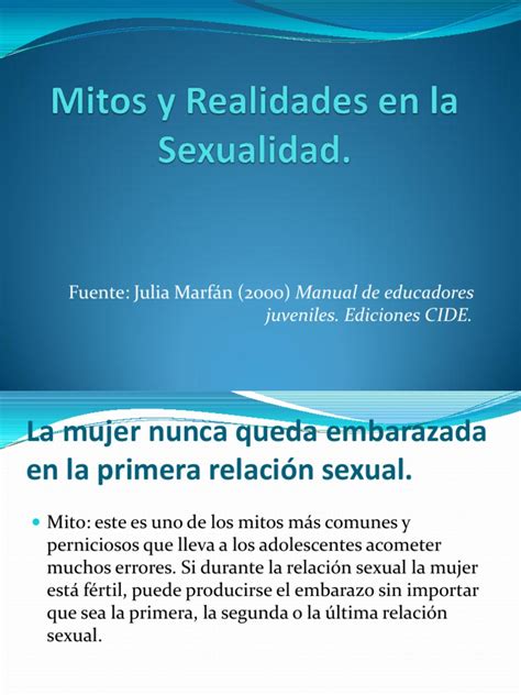 Mitos Y Realidades En La Sexualidad Pdf Mujer Relaciones Sexuales