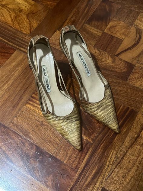 Manolo Blahnik Vintage Snakeskin Nude Pumps On Carousell