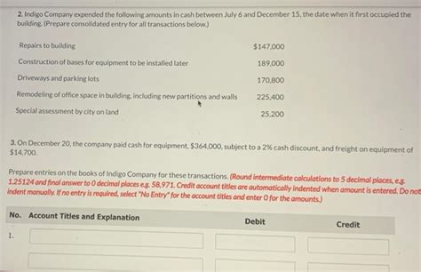 Solved 1 On July 6 Indigo Company Acquired The Plant Chegg