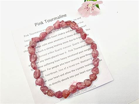 Pink Tourmaline Gemstone Nugget Bangle Hello Indigo Halo