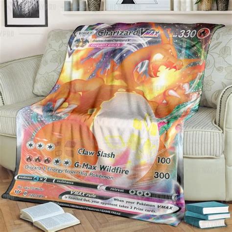 Anime Pokemon Charizard Ex Flashfire Soft Blanket Hot Sale