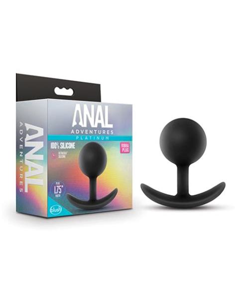 Blush Anal Adventures Platinum Silicone Vibra Plug Black MQ Adult