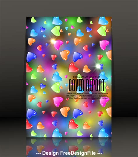 Color Heart Flyer Vector Free Download