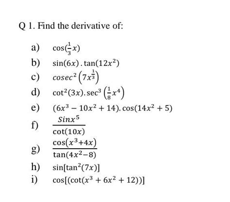 Solved Find the derivative of the following: b) sin( | Chegg.com