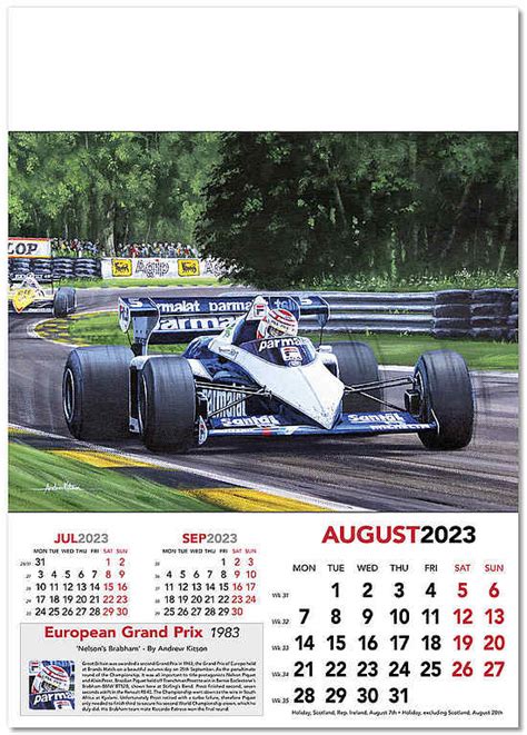 Automobile Art Kitson Andrew Formula 1 Wall Calendar Grand Prix 2023