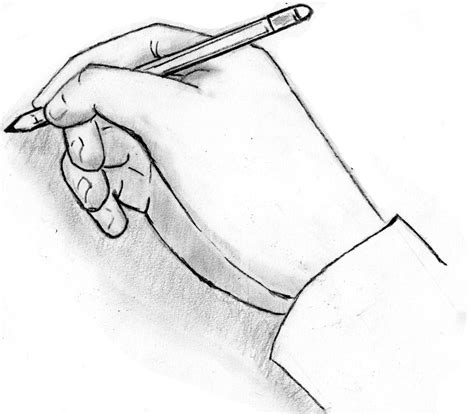 Hand Holding Pencil Drawing - bestpencildrawing