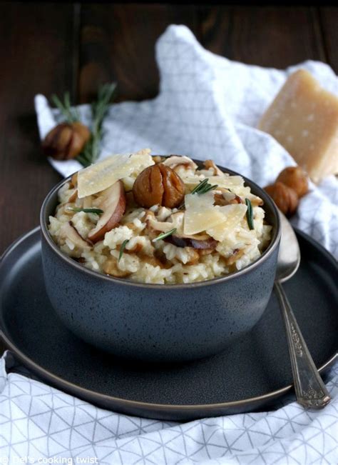 Risotto aux châtaignes et champignons shiitake Recette de plat