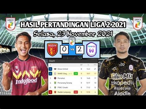 Hasil Pertandingan Badak Lampung Vs Rans Cilegon Fc Hari Ini Liga