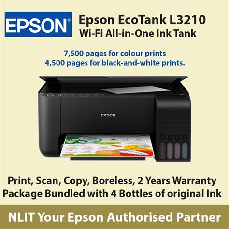 Epson Ecotank L A Color Print Borderless Photo Scan Copy