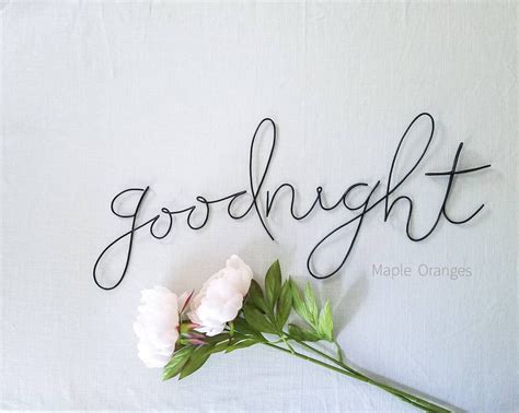 Goodnight Sign Wire Words Design 1 Bedroom Sign Headboard Etsy