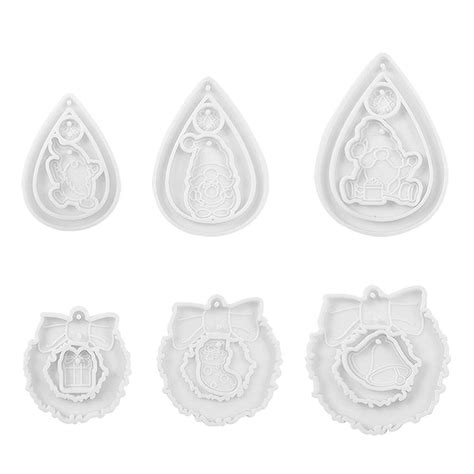 Christmas Series Earrings Pendant Resin Mold Eardrops Silicone Moulds