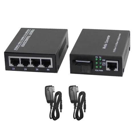 10/100M Ethernet Media Converters with 1 and 4 RJ45 Ports for High