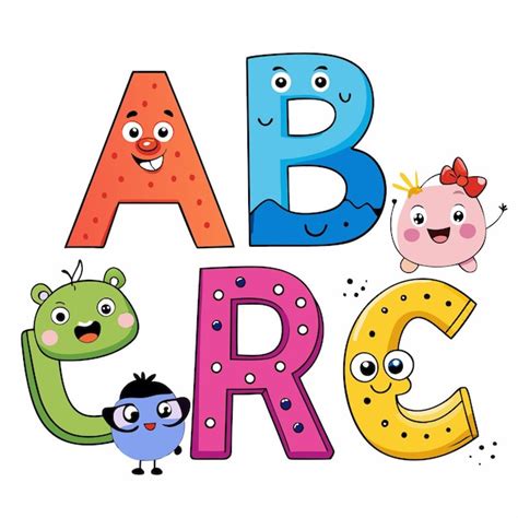 Letras Coloridas Do Alfabeto De Desenho Animado A B C R Desenhos De