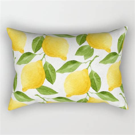 Watercolor Lemons Rectangular Pillow By Helga Wigandt Society