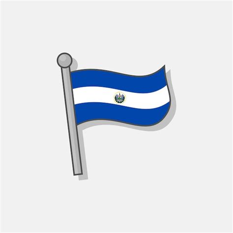 Ilustración de la plantilla de la bandera de el salvador Vector Premium