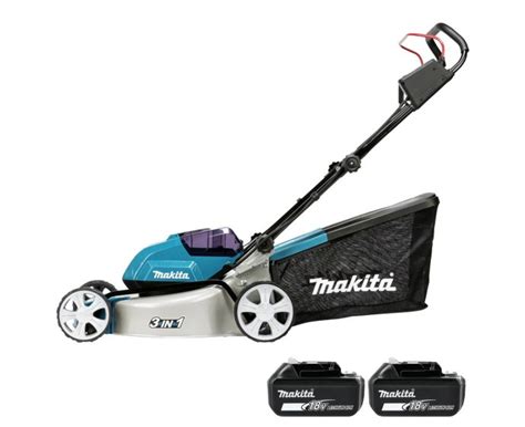 Makita Dlm460 18v 36v Lxt Cordless Brushless 46cm Lawn Mower With 2 X