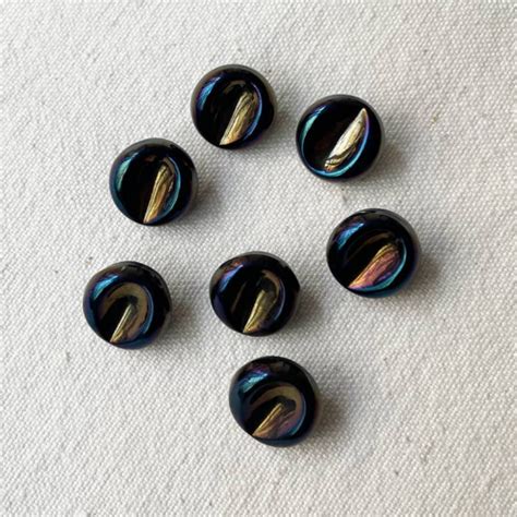 Small Jewel Button Blue Brown Gold Coffee Bean 13mm - Buttons Paradise