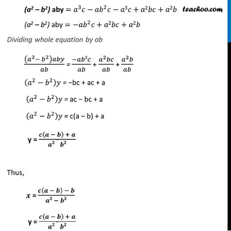 Solve Ax By C And Bx Ay 1 C Linear Equations Teachoo