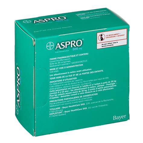 Aspro® 500 mg 36 pc(s) - Redcare Pharmacie