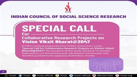 Viksit Bharat 2047 Icssr Invites Proposals For Indian Researchers