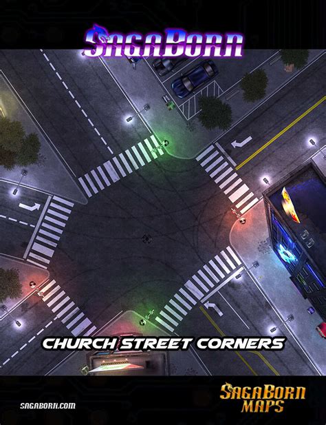 Church Street Corners Cyberpunk Map Lone Wanderer Entertainment