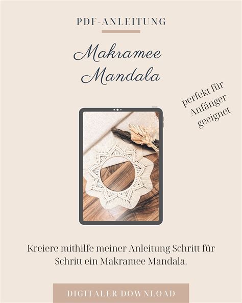 Makramee Pdf Anleitung Mandala Lady Handgemacht