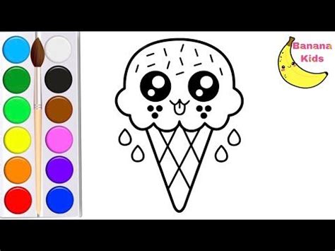 How to draw a cute Ice Cream. Step by step drawing for kids - YouTube