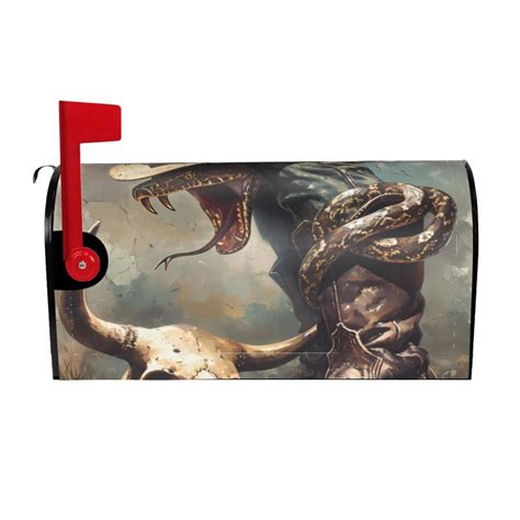 Giroia Western Cowboy Snake Ram Skull For Mailbox Covers Mail Box