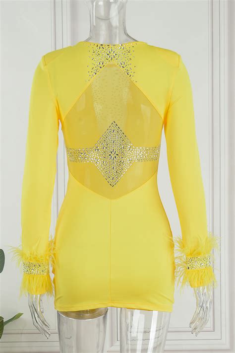 Fashion Black Sexy Hot Drilling Patchwork Hot Drill O Neck Sheath Dresses For Sale