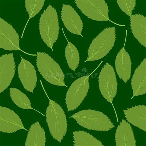 Vector Seamless Summer Pattern With Green Leaves Nature Ecology Stock