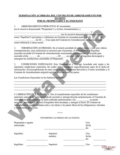 Joliet Illinois Terminación por escrito acordada del contrato de