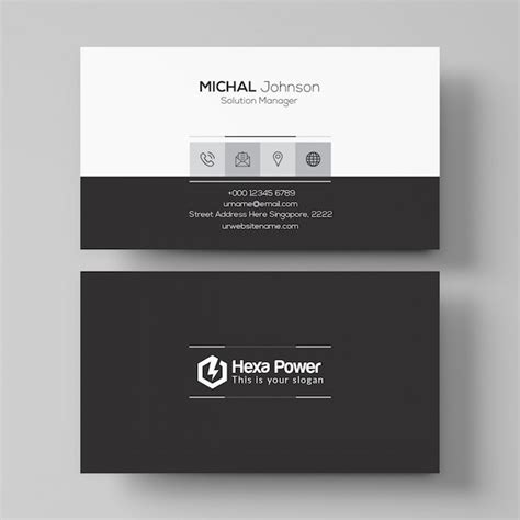 Mockup De Tarjeta De Visita Blanca Y Negra Archivo PSD Premium