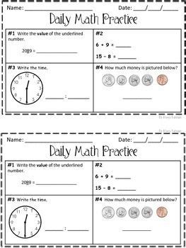 Daily Math Practice Nd Grade Set Daily Math Practice Daily Math