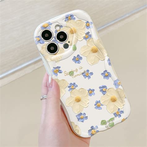 Hontinga For Infinix Hot H Pro Back Cover Multicolor Flower Cream Texture Phone Case Wavy