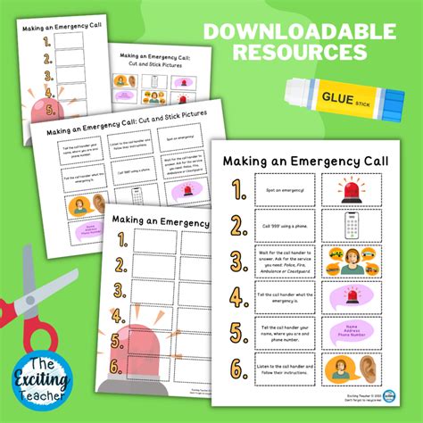 Making An Emergency Call Sequencing Cut And Stick Activity Exciting