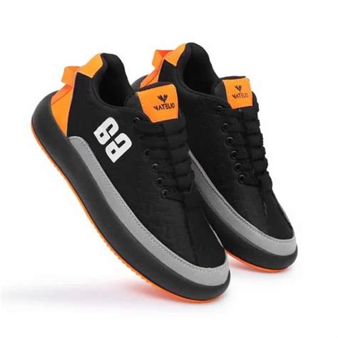 Men Casual Black Orange Shoes at Rs 390/pair | Men Casual Shoes in Agra ...