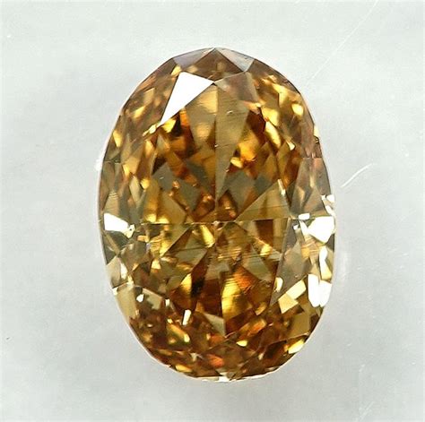 Diamante 0 49 Ct Ovale Natural Fancy Brownish Yellow Catawiki