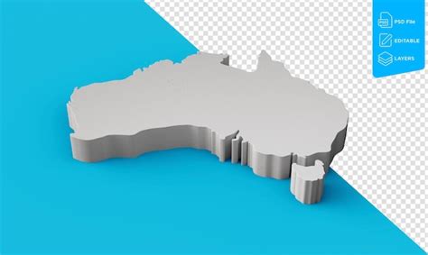 Premium Psd Australia 3d Map Geography Cartography And Topology Sea