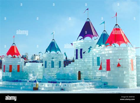 St Paul Minnesota MN USA - Ice Castle Winter Carnival Stock Photo - Alamy