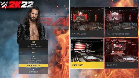 WWE 2K22 Overview Roster Arenas Titles Unlockables Showcase List