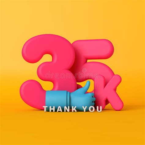 Gracias 35 Mil Seguidores Banner De Redes Sociales 3d Rendering Stock