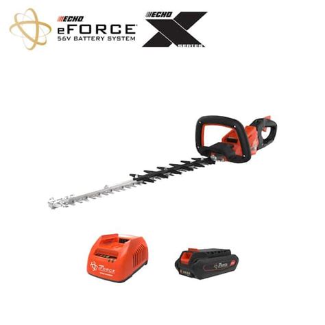 Echo Eforce 22 In 56 Volt X Series Double Sided Cordless Battery Powered Hedge Trimmer With 2