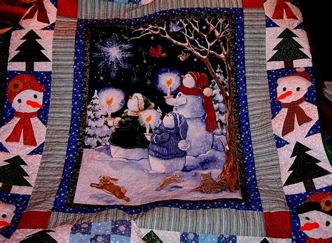 Another Mary Ann Custom Machine Quilting Snowman Quilt