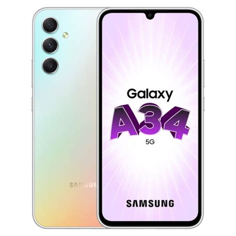 Smartphone Galaxy A34 5g Argenté Samsung à Prix Carrefour