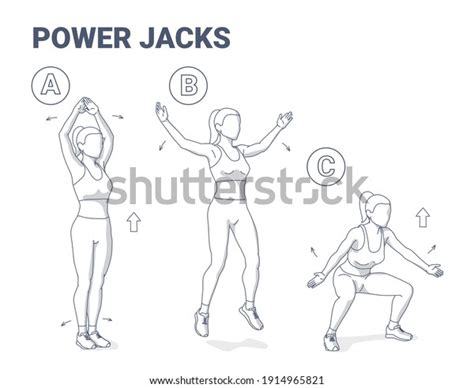 Power Jacks Exercise Girl Home Workout Stock Vector Royalty Free