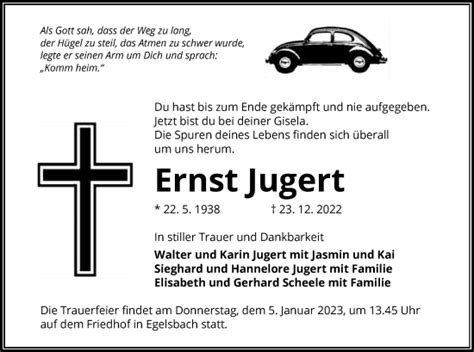 Traueranzeigen Von Ernst Jugert Trauer Op Online De