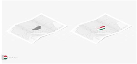 Premium Vector Set Of Two Realistic Map Of Hungary With Shadow The