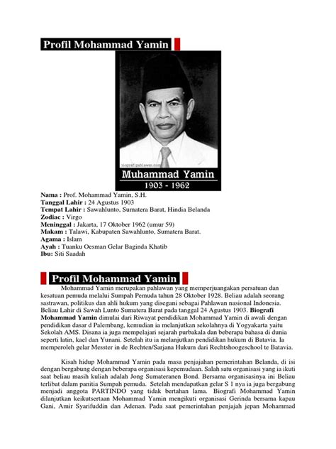 Biografi M Yamin | PDF